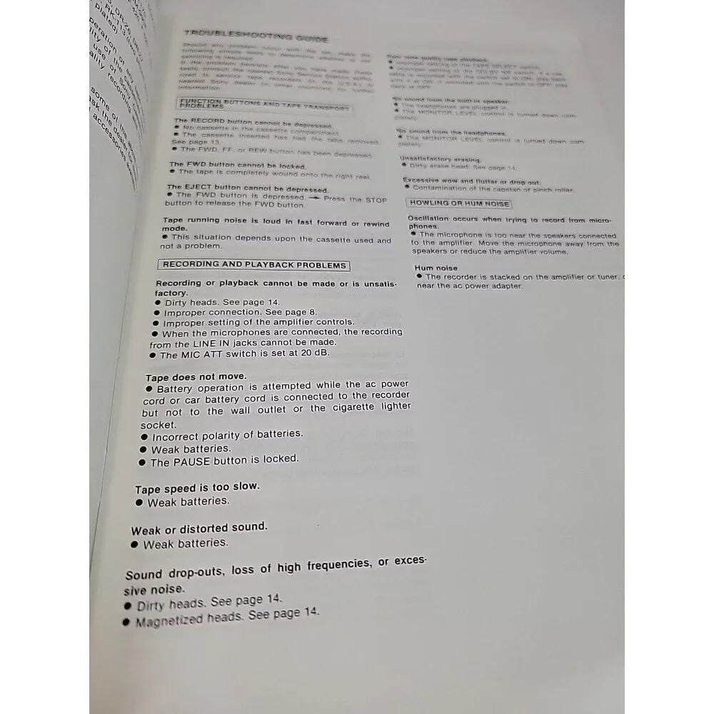 Sony TC-D5M Stereo Cassette-corder,Owners Manual-Original